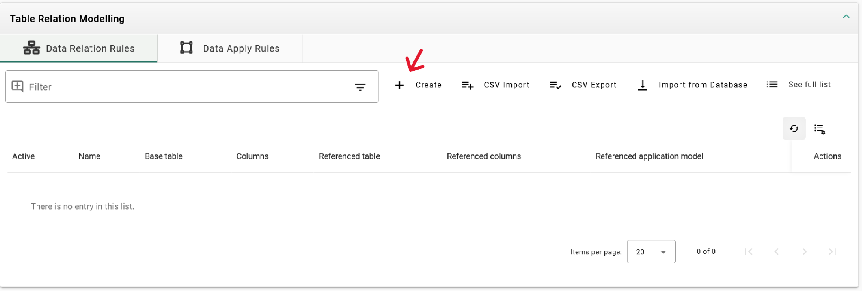 Table Relation Modelling Window