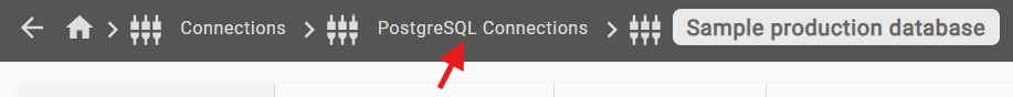 A Picture of the Breadcrumb navigation in Infrastructure