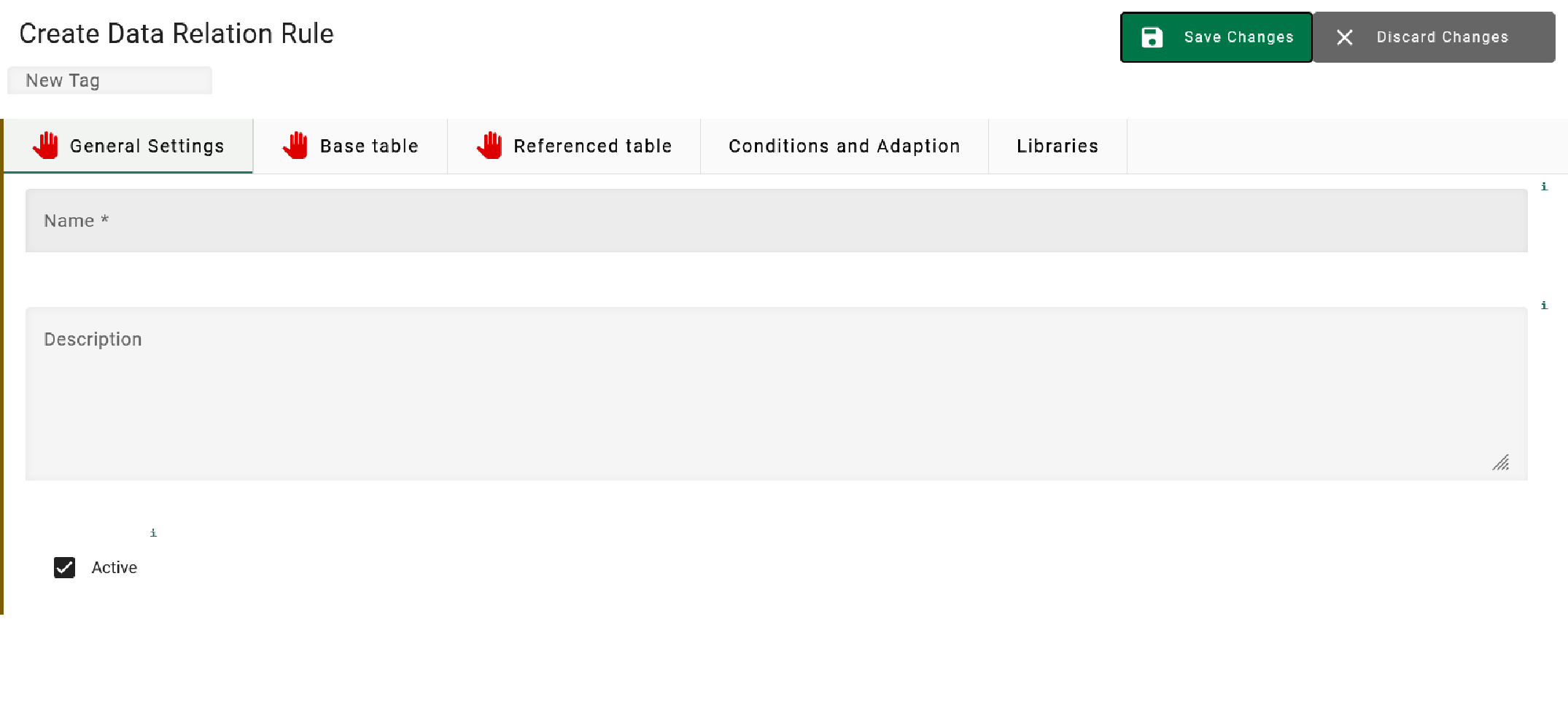Data Relation Modelling Window Screenshot