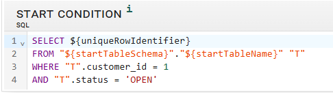 Screenshot of a start condition with two conditions
