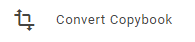 Button with crossing arrows to convert a copybook to SQL file