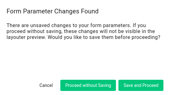 Parameter Changes Dialog
