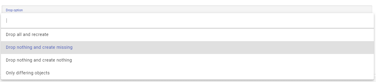 User interface drop down boxes